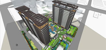精品現(xiàn)代高層住宅建筑及景觀設計方案su模型