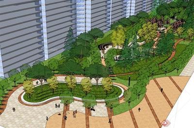 某現代公共綠地景觀設計SU模型[原創]
