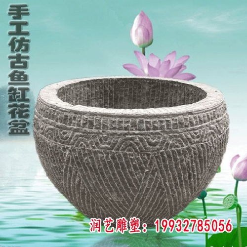 路邊石花盆 清遠大理石雕塑花盆圖片