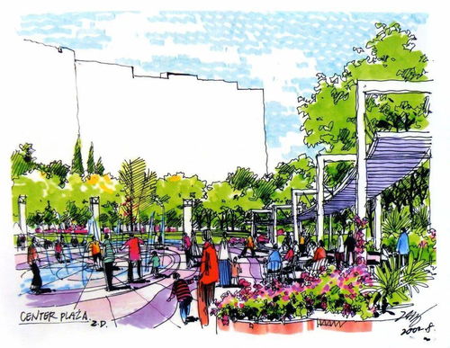 景觀手繪 edsa景觀設計手繪效果圖